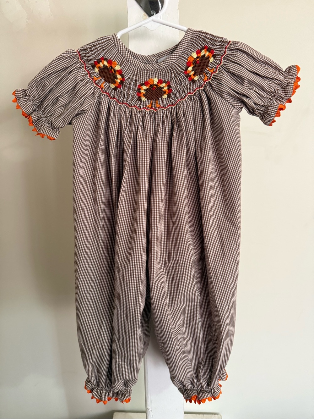 Delaney Smocked Thanksgiving Bubble Romper